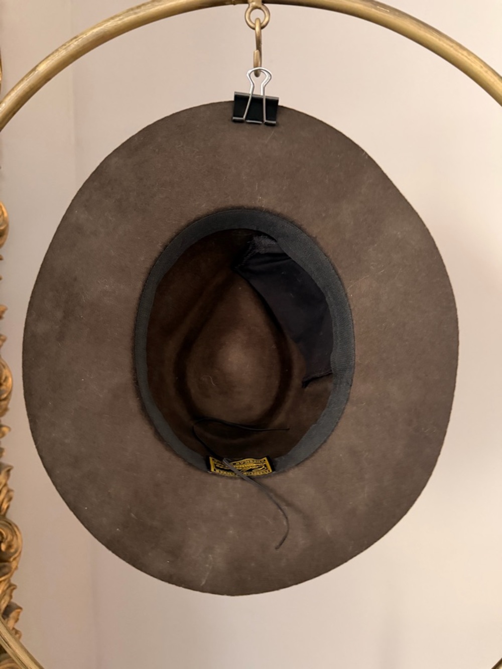 Wide-Brim Wool Felt Hat with Zipper Accent - Dark Brown - Picture 4 of 5